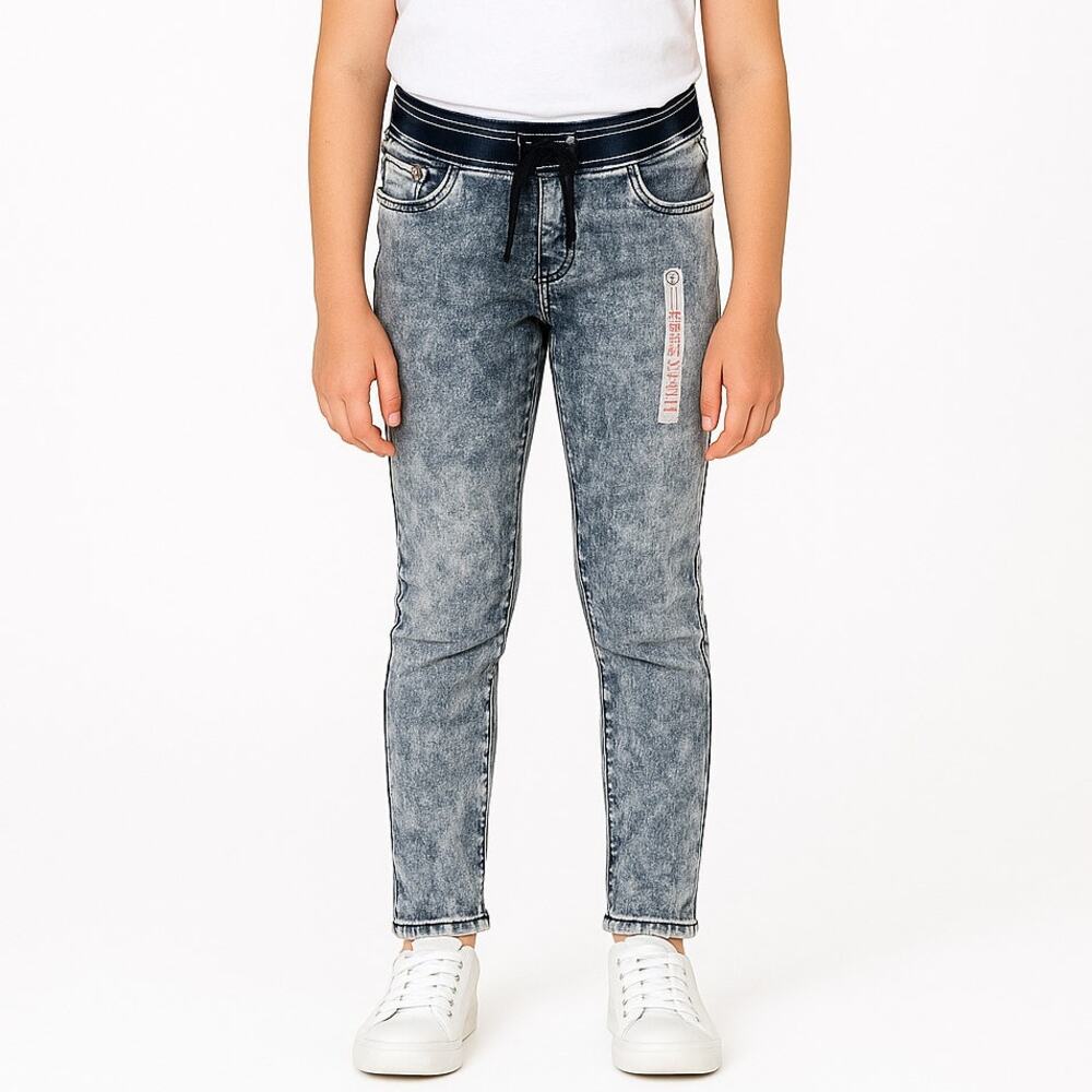 So Girls Jegging Blue Acid Wash Mid Rise Stretch Adjustable Drawstring Waist